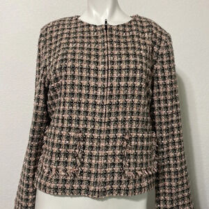 Cynthia Max Office Siren Coquette Tweed Jacket Size LP